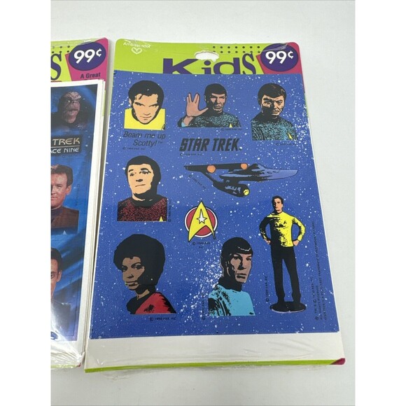 Vintage Hallmark Star Trek Stickers 3 Packs 4 Sheets Per Package NEW SEALED 90s - Picture 4 of 10